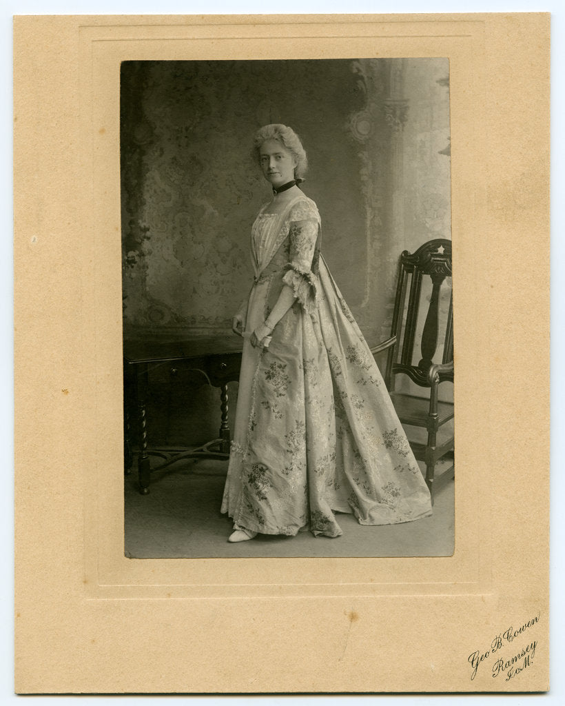 Detail of Dorothy Curphey Farrant - full-length studio portrait by George Bellett Cowen