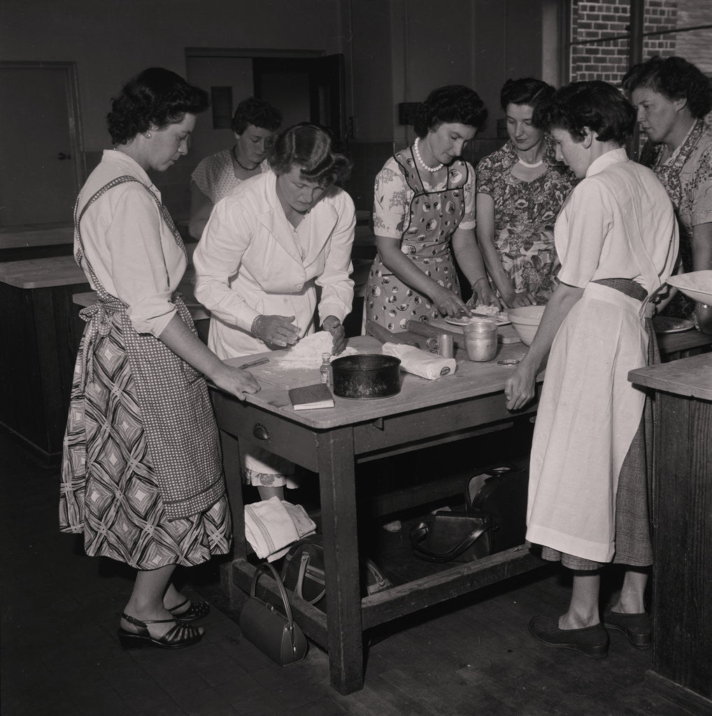 Detail of Young farmers cookery and butter making at Braddan (Kirby) Farm by Manx Press Pictures