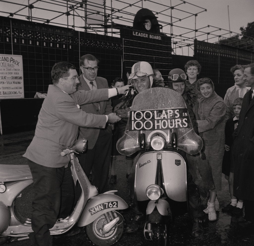 Detail of Vespa 100 laps, TT course by Manx Press Pictures