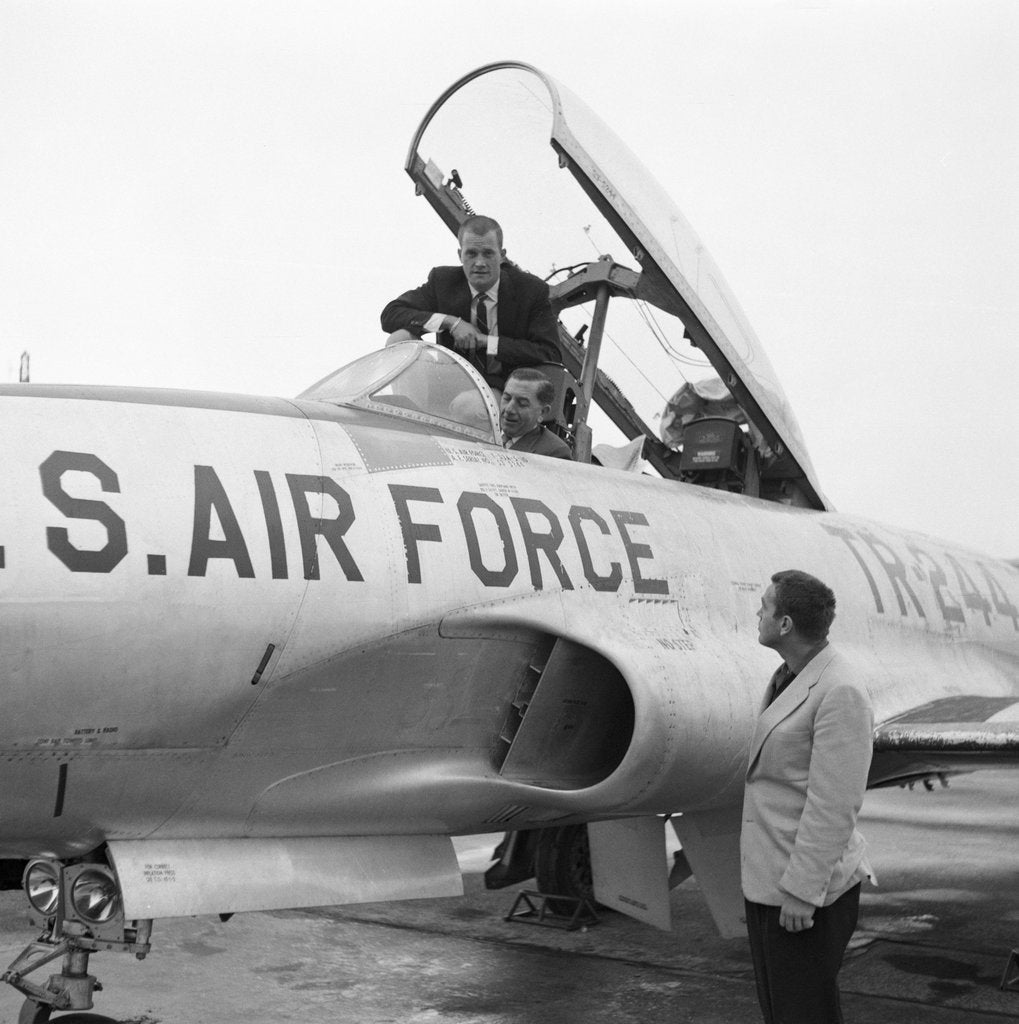 Detail of Americans in jet trainer by Manx Press Pictures
