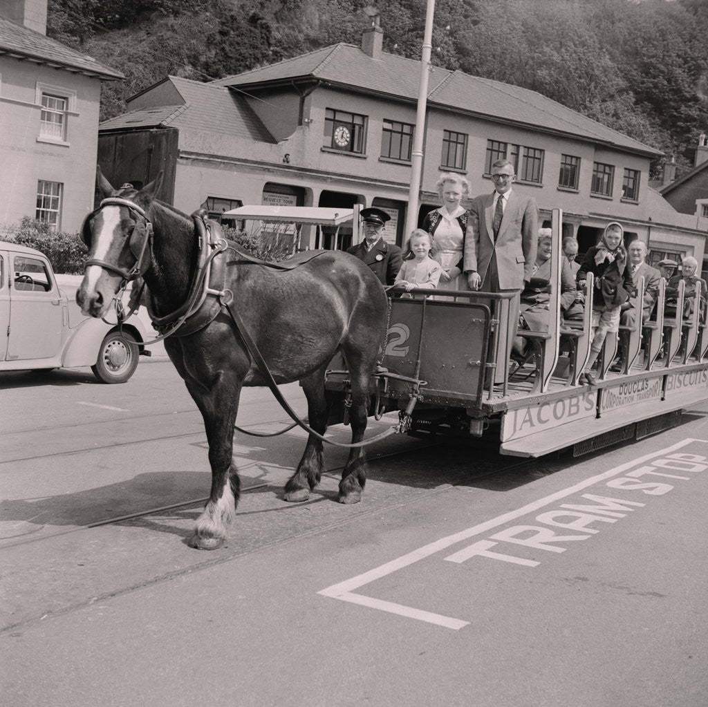 Detail of Mr & Mrs King on horse tram, Tourist Board by Manx Press Pictures