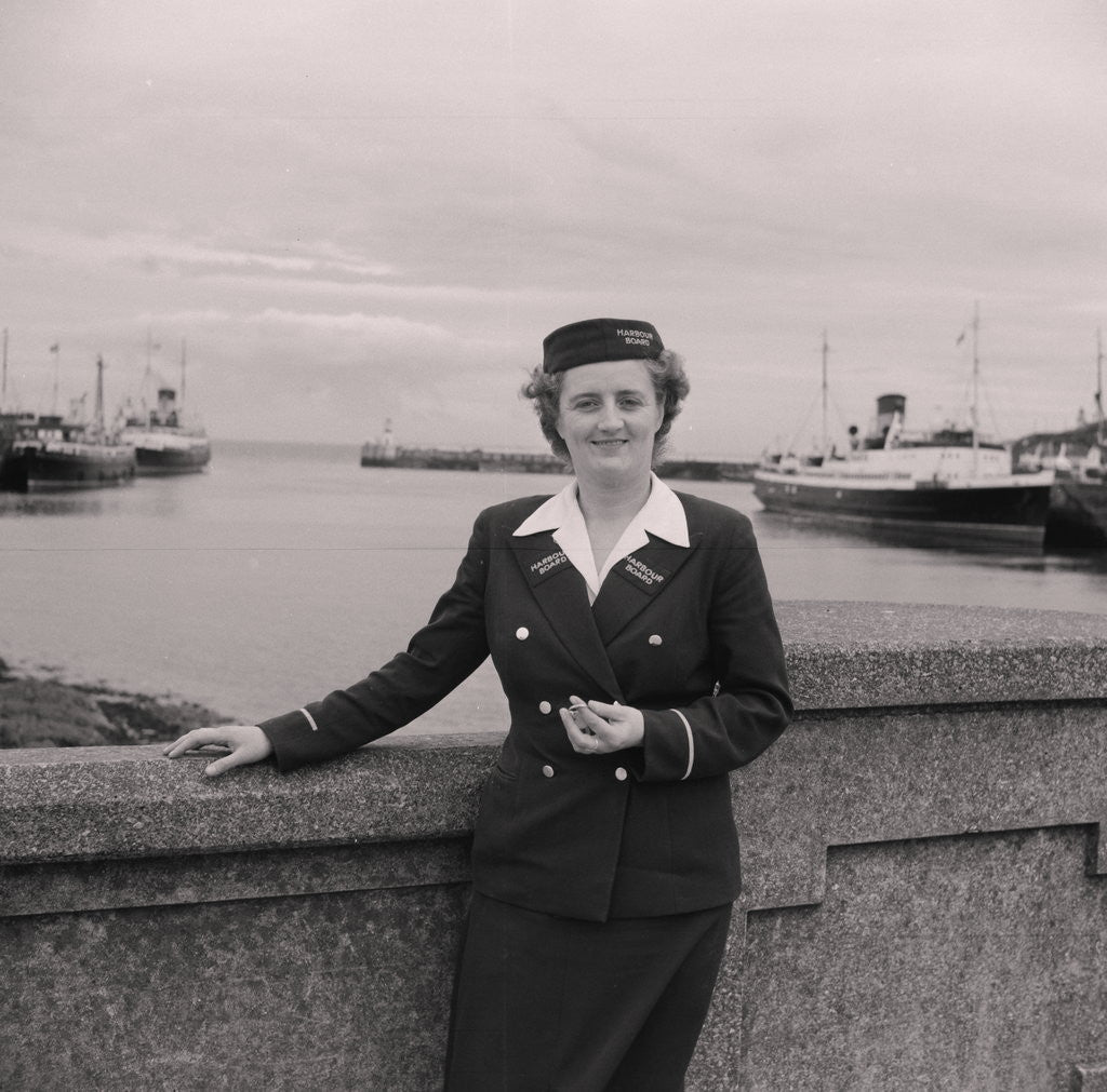 Detail of Woman in Isle of Man Steam Packet Company uniform by Manx Press Pictures