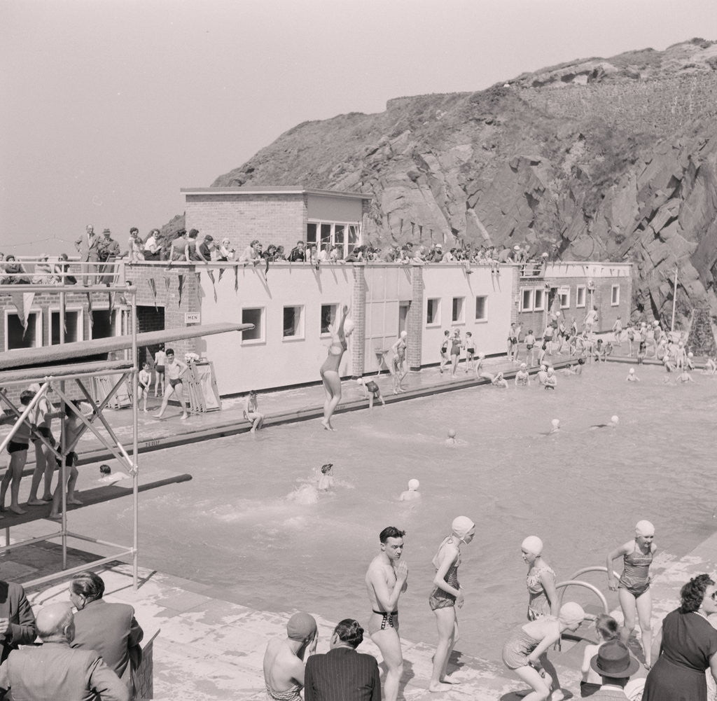 Detail of Opening of Peel outdoor swimming pool by Manx Press Pictures