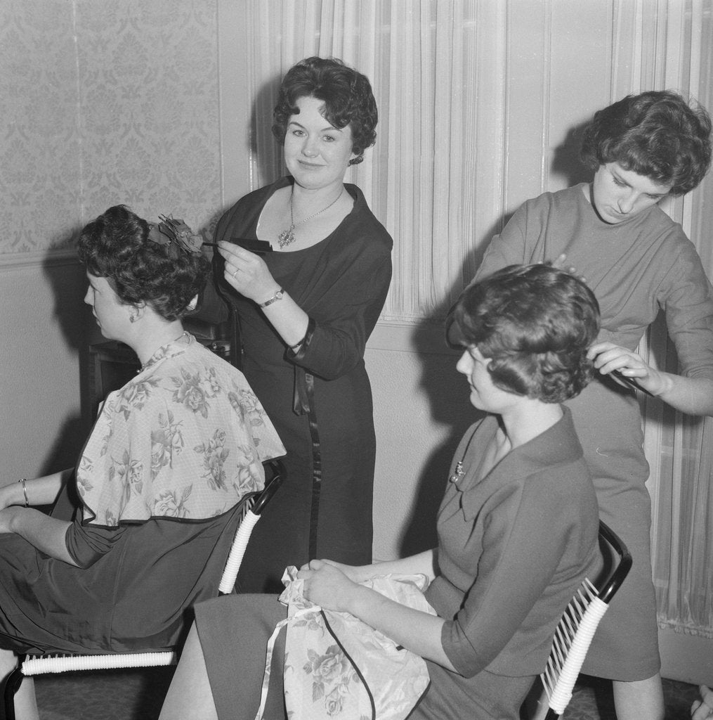 Detail of Hairdressing demonstration, Fort Anne by Manx Press Pictures