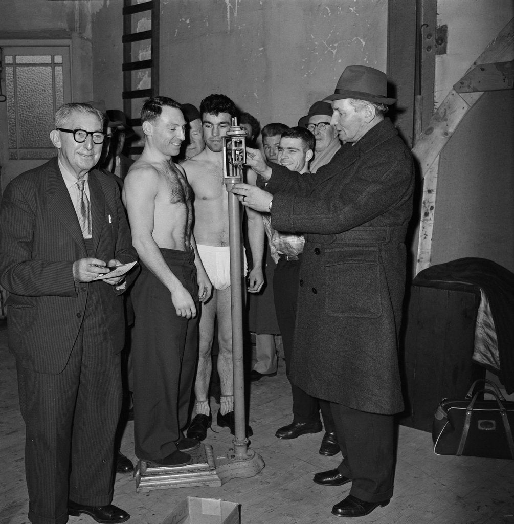 Detail of Boxing weigh-in, Villa by Manx Press Pictures
