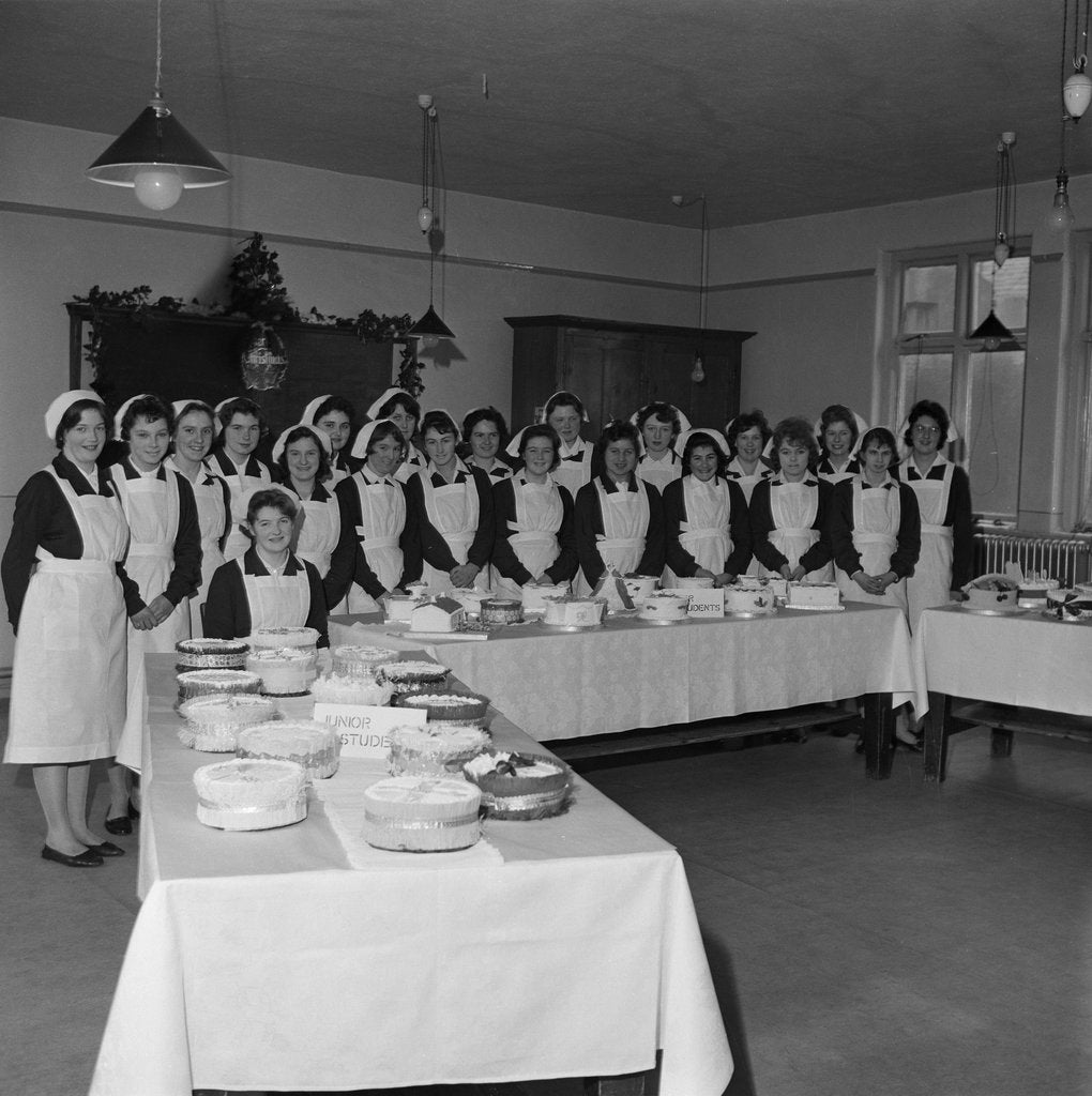 Detail of College of Domestic Science students with cakes by Manx Press Pictures