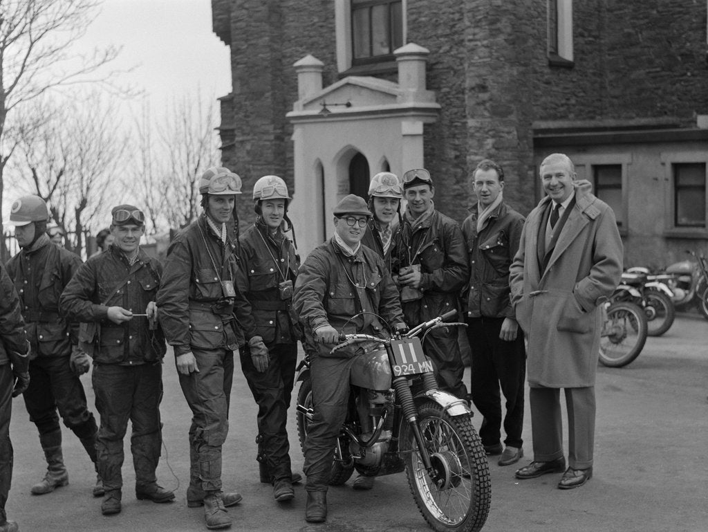 Detail of Peveril Easter Motorcycle Trial start by Manx Press Pictures