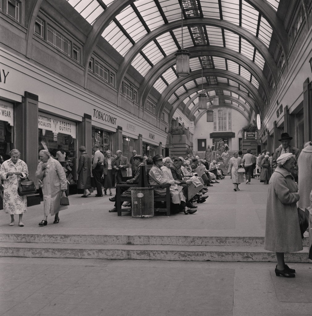 Detail of Visitors under the arcade, Douglas by Manx Press Pictures