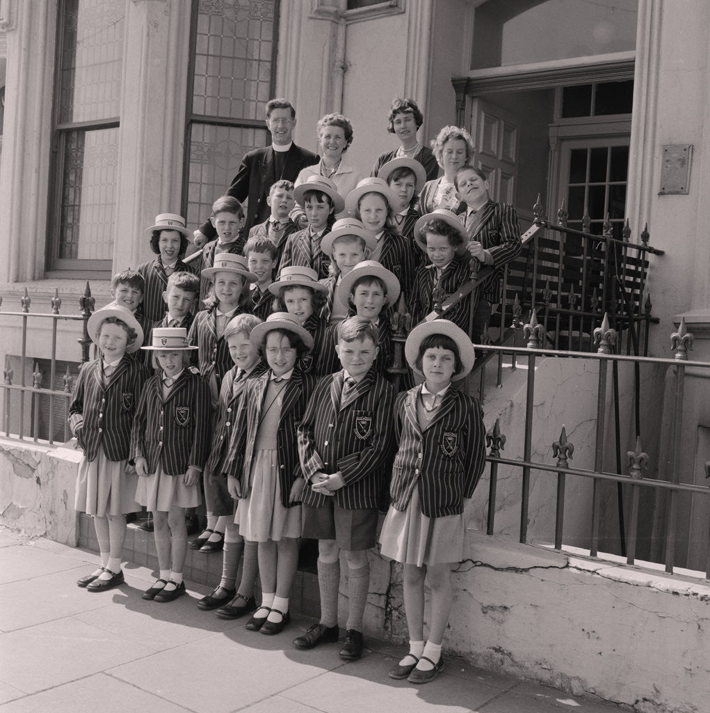 Detail of Convent kids on holiday by Manx Press Pictures