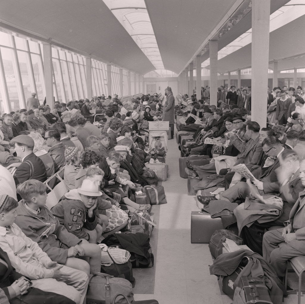 Detail of Crowd in Sea Terminal waiting room by Manx Press Pictures