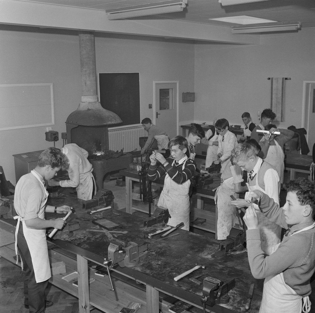 Detail of Metalwork classroom at the new Castle Rushen School, Castletown by Manx Press Pictures