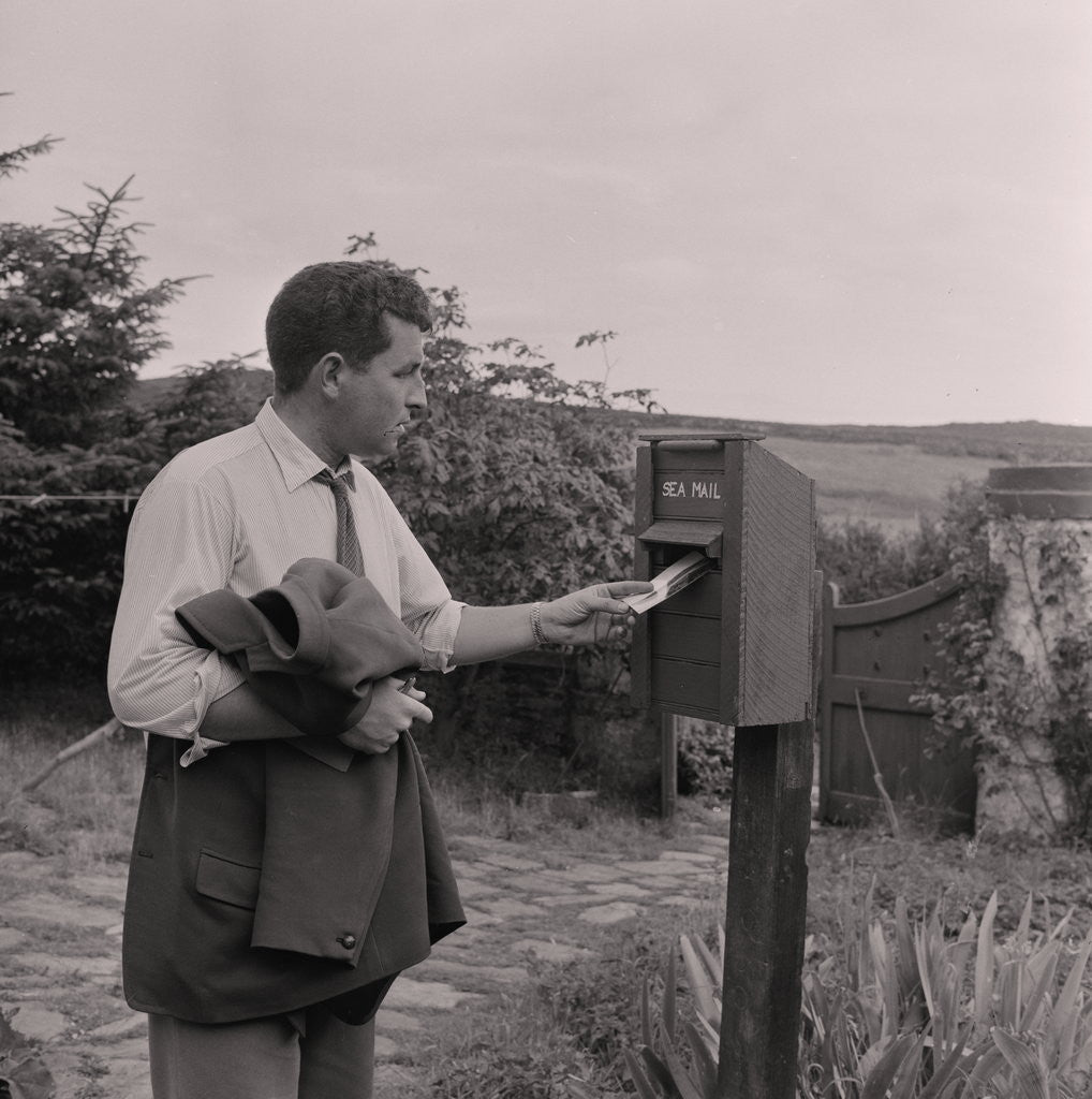 Detail of Terry Cringle on the Calf of Man by Manx Press Pictures