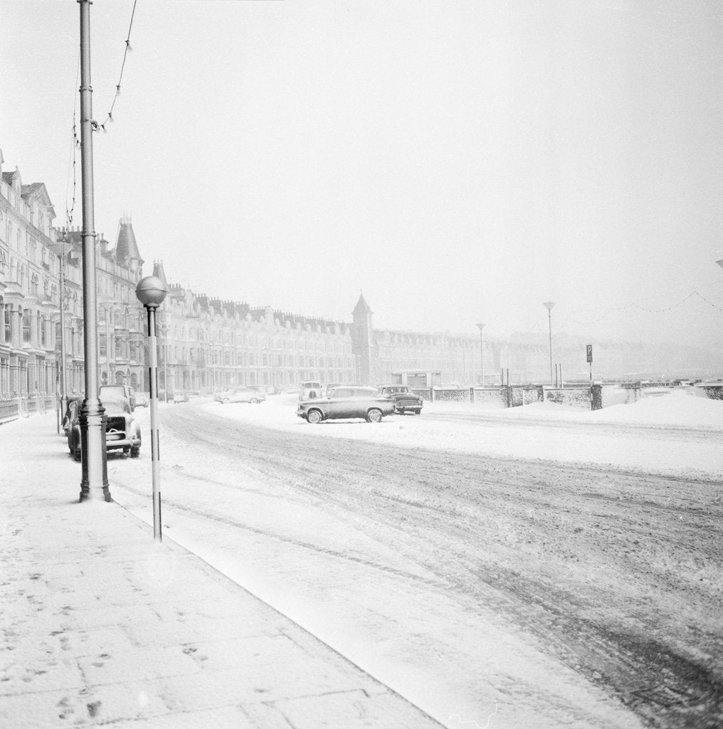 Detail of Snow on Douglas Promenade by Manx Press Pictures
