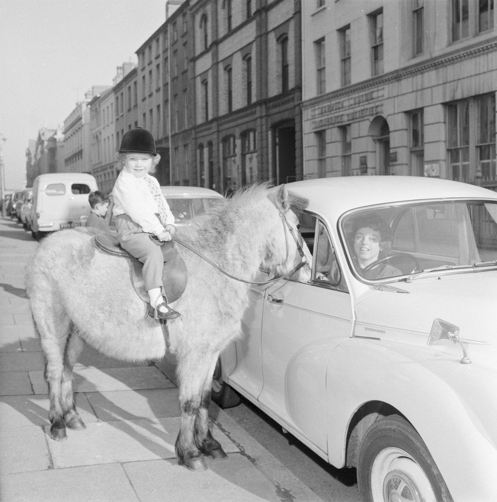 Detail of 'Straight from the Horses Mouth', asdvertisement for Central Motors, Athol Street, Douglas by Manx Press Pictures