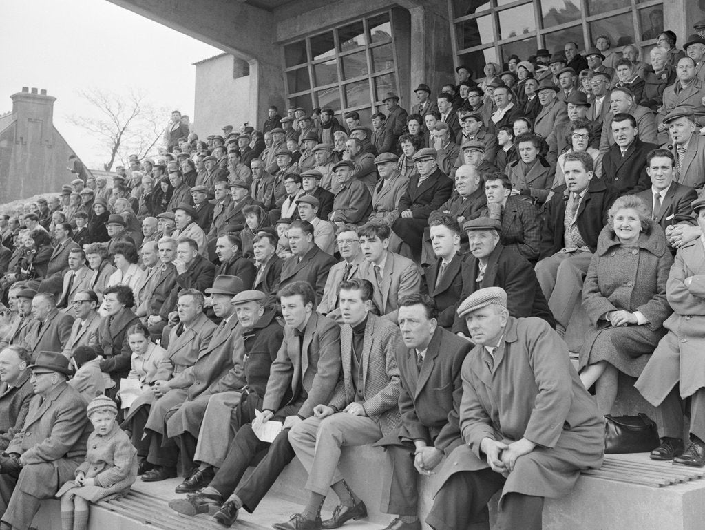 Detail of Crowd watching Good Friday football match, Isle of Man by Manx Press Pictures