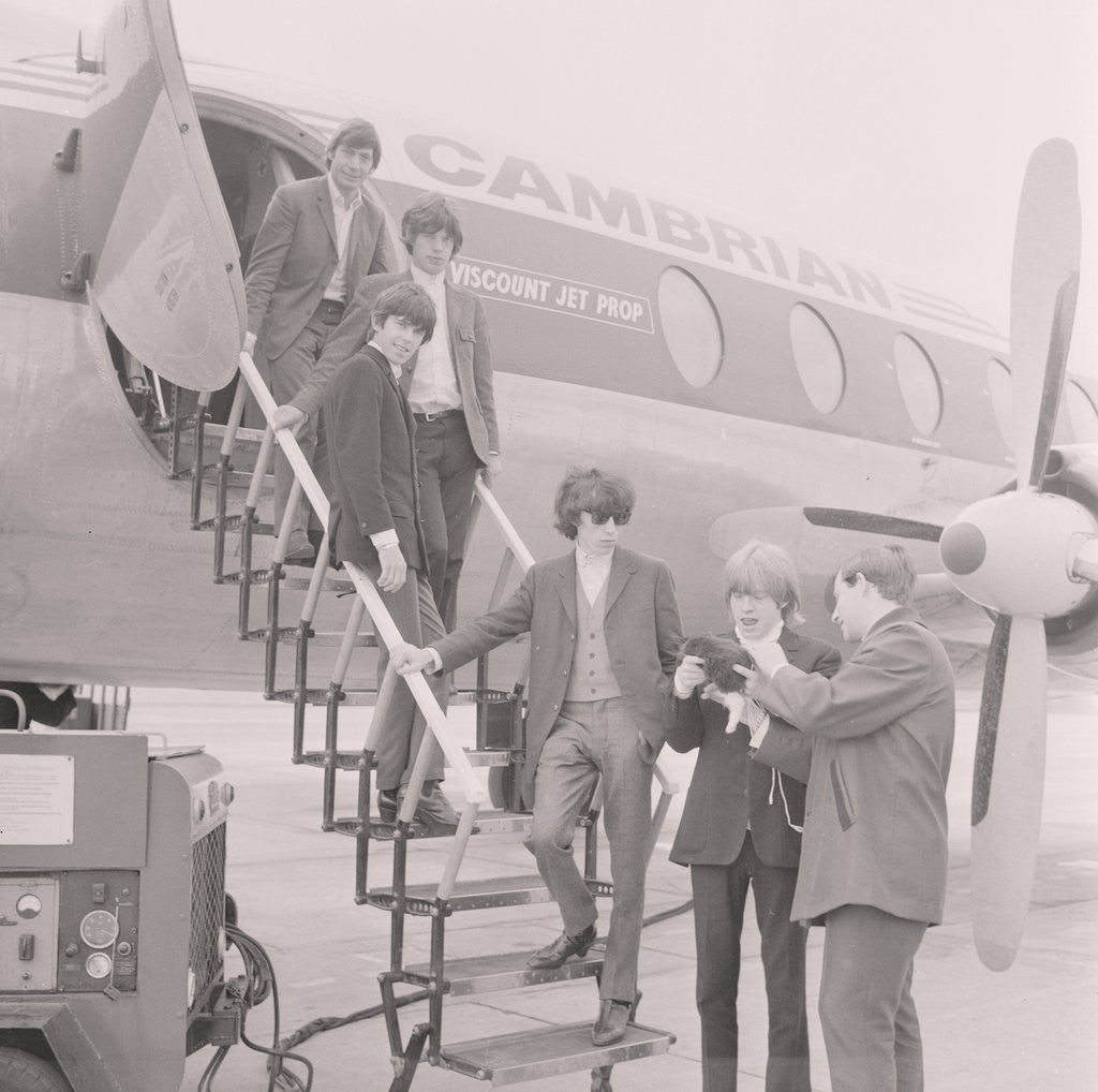 Detail of The Rolling Stones land at Ronaldsway Airport by Manx Press Pictures