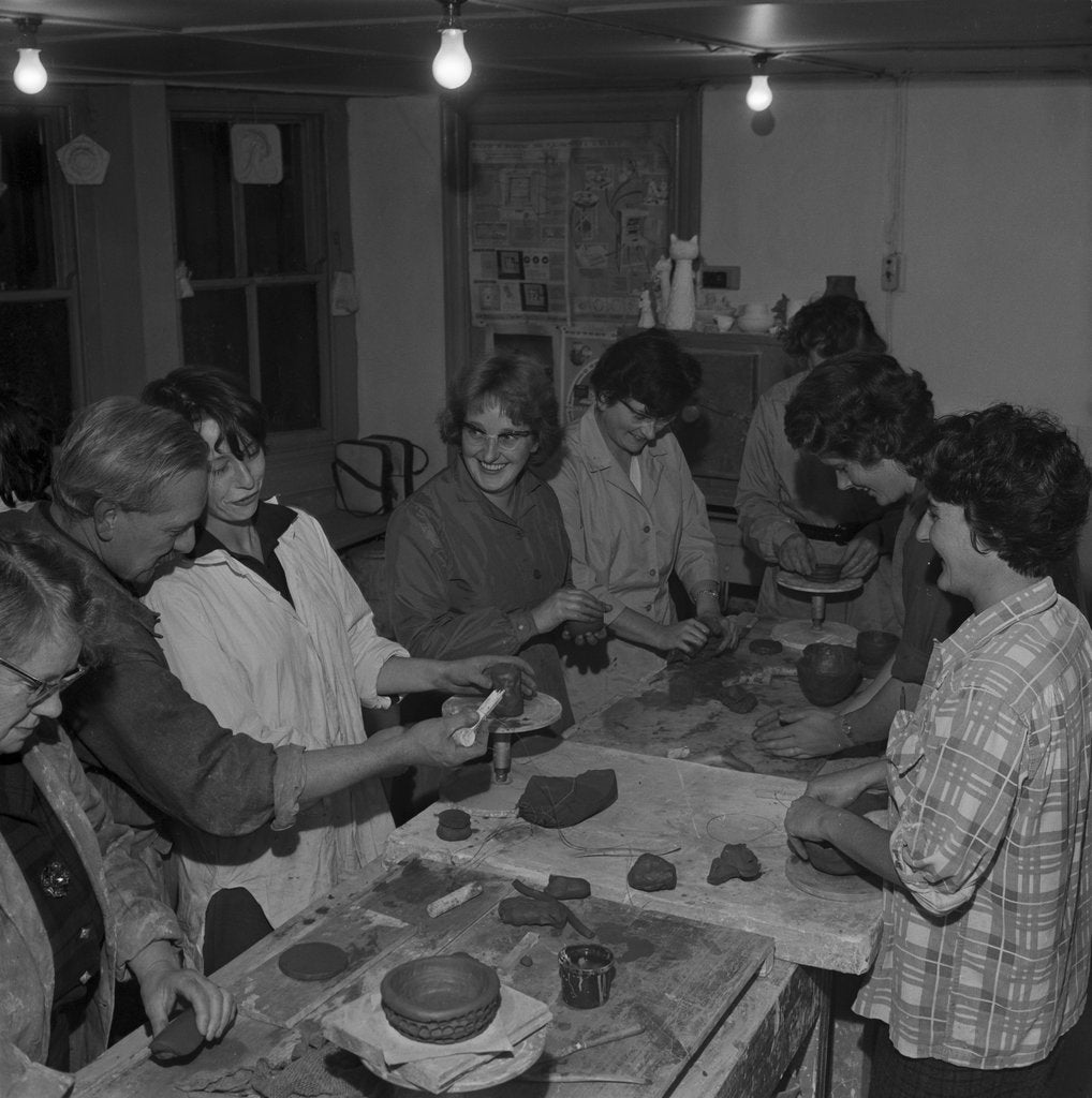Detail of Pottery class, Art School, Isle of Man by Manx Press Pictures