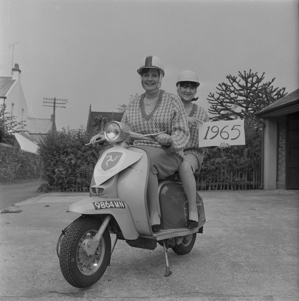 Detail of 1965 Scooter Girls, Isle of Man by Manx Press Pictures