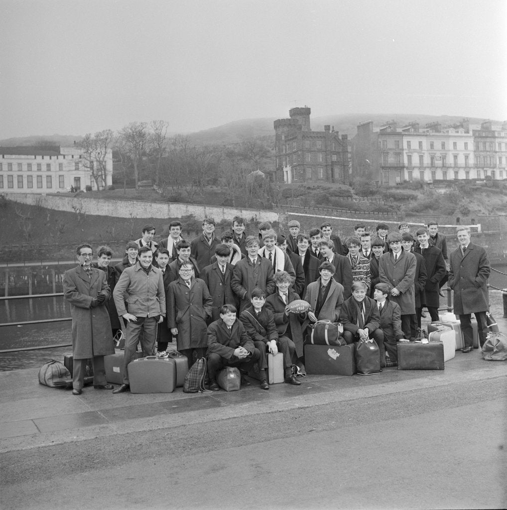 Detail of Isle of Man High School rugby team back from South Wales tour by Manx Press Pictures