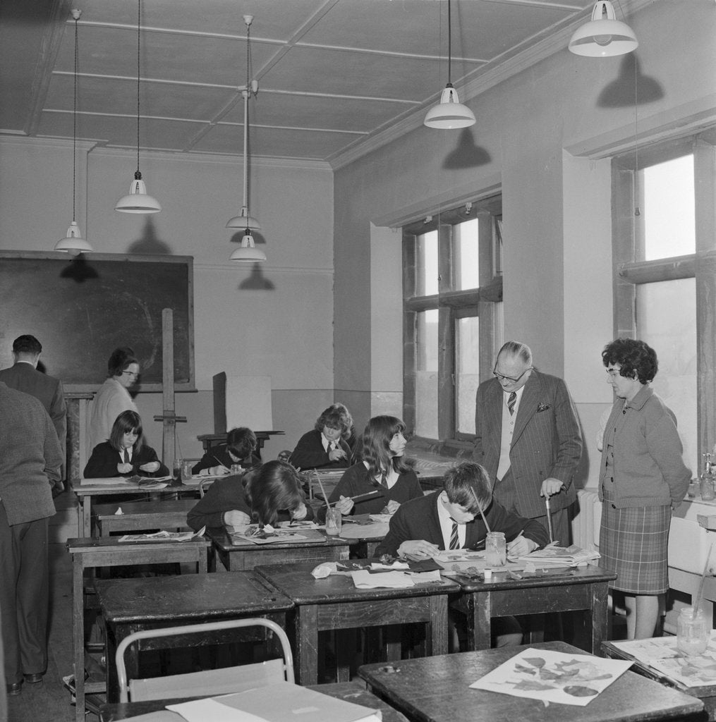 Detail of Lieutenant Governor Sir Ronald Herbert Garvey visits School of Art, Isle of Man by Manx Press Pictures