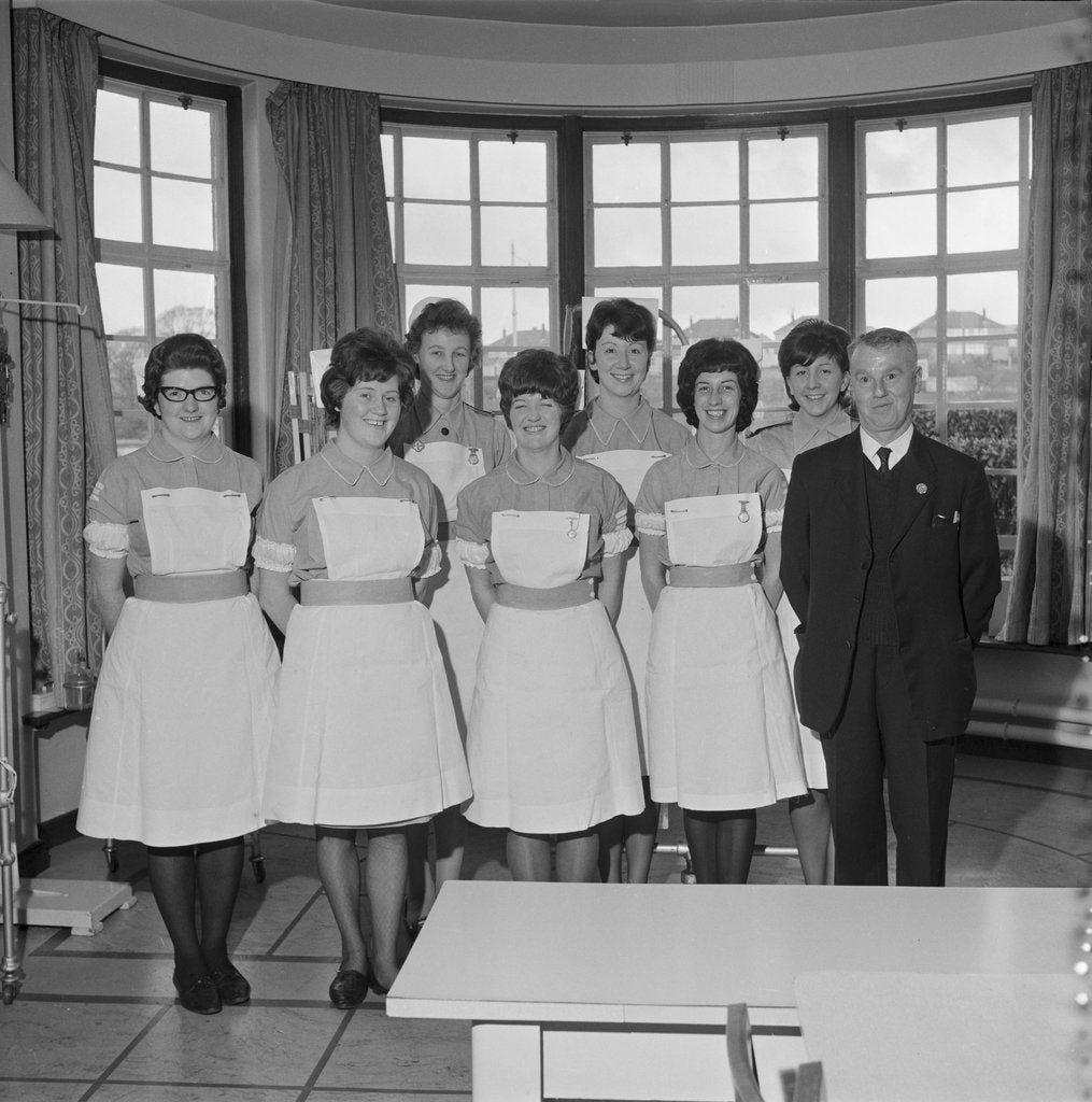 Detail of Nurses pass SRN exams at Nurses Home, Isle of Man by Manx Press Pictures
