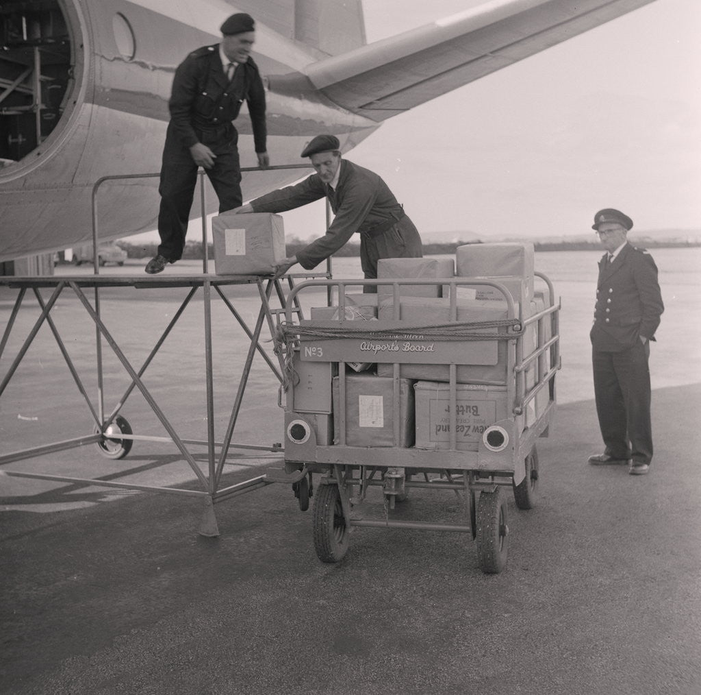 Detail of Unloading freight at Ronaldsway Airport by Manx Press Pictures