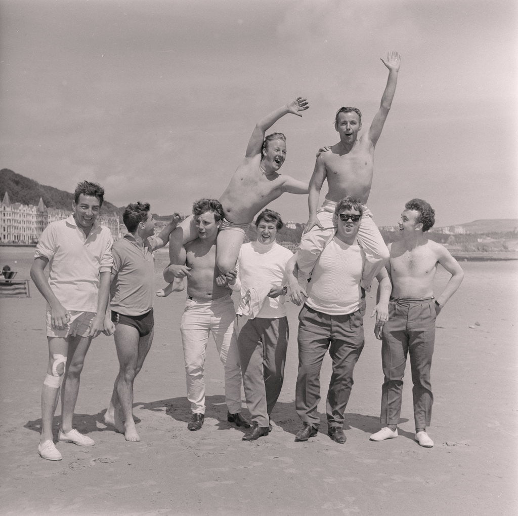 Detail of Holidaymakers on Douglas beach (?) by Manx Press Pictures