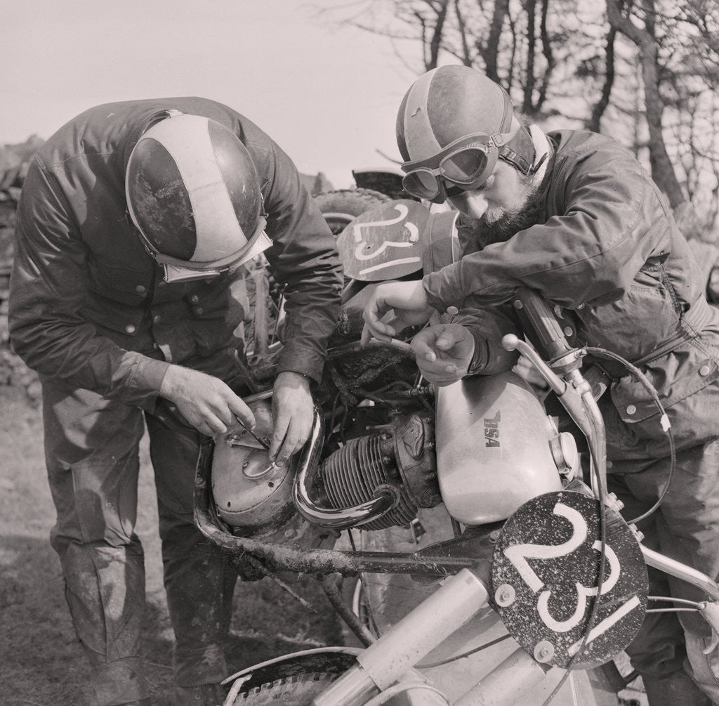 Detail of Two day motorcycle trial by Manx Press Pictures