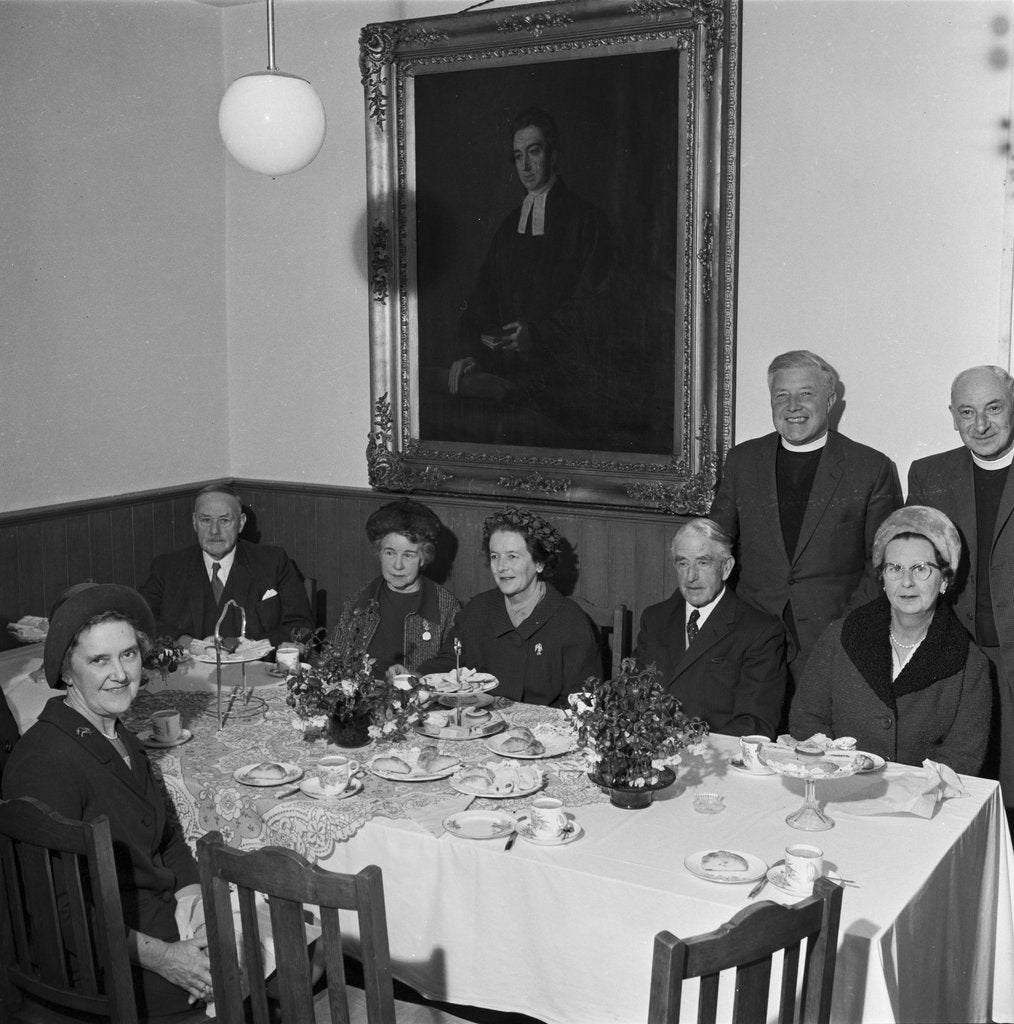Detail of House of Industry tea with Lieutenant Governor Sir Peter Hyla Gawne Stallard (?) by Manx Press Pictures