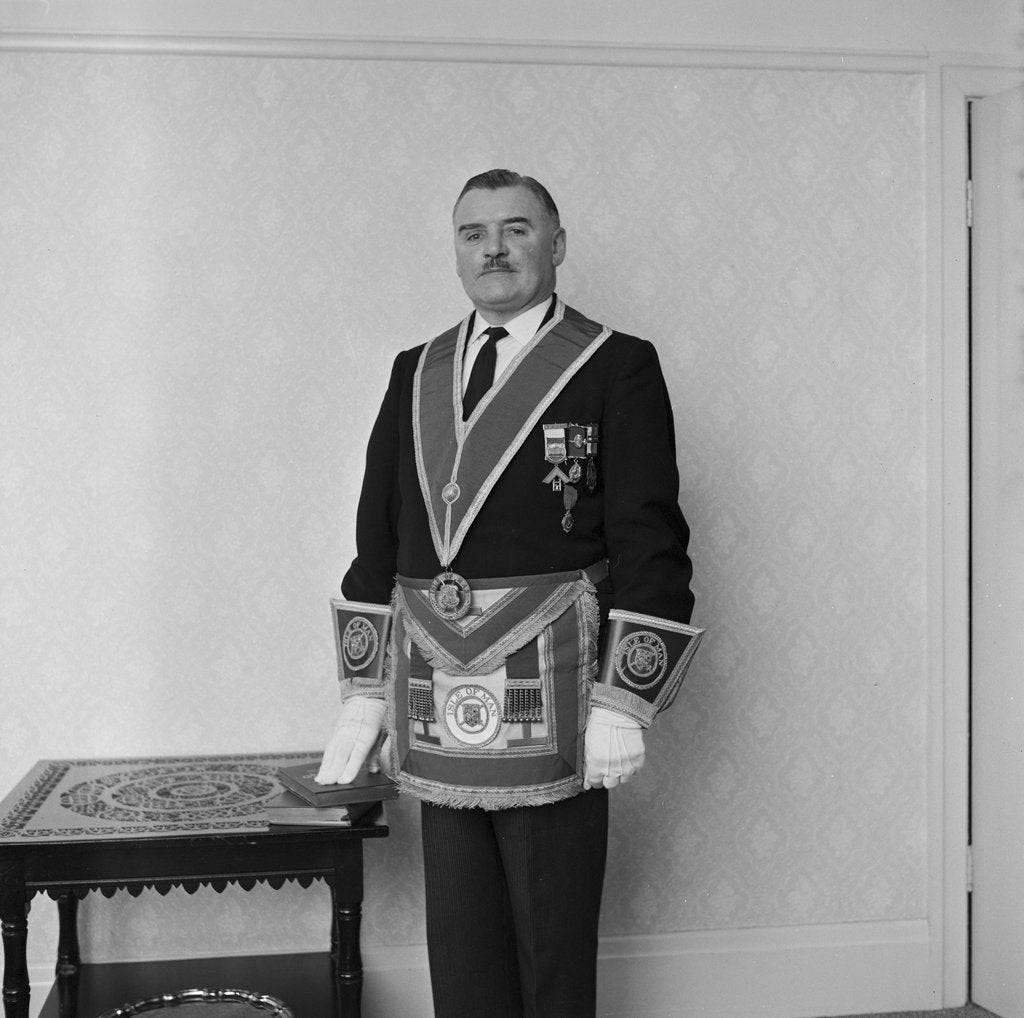 Detail of Ernest Ackary in Masonic dress, Isle of Man by Manx Press Pictures