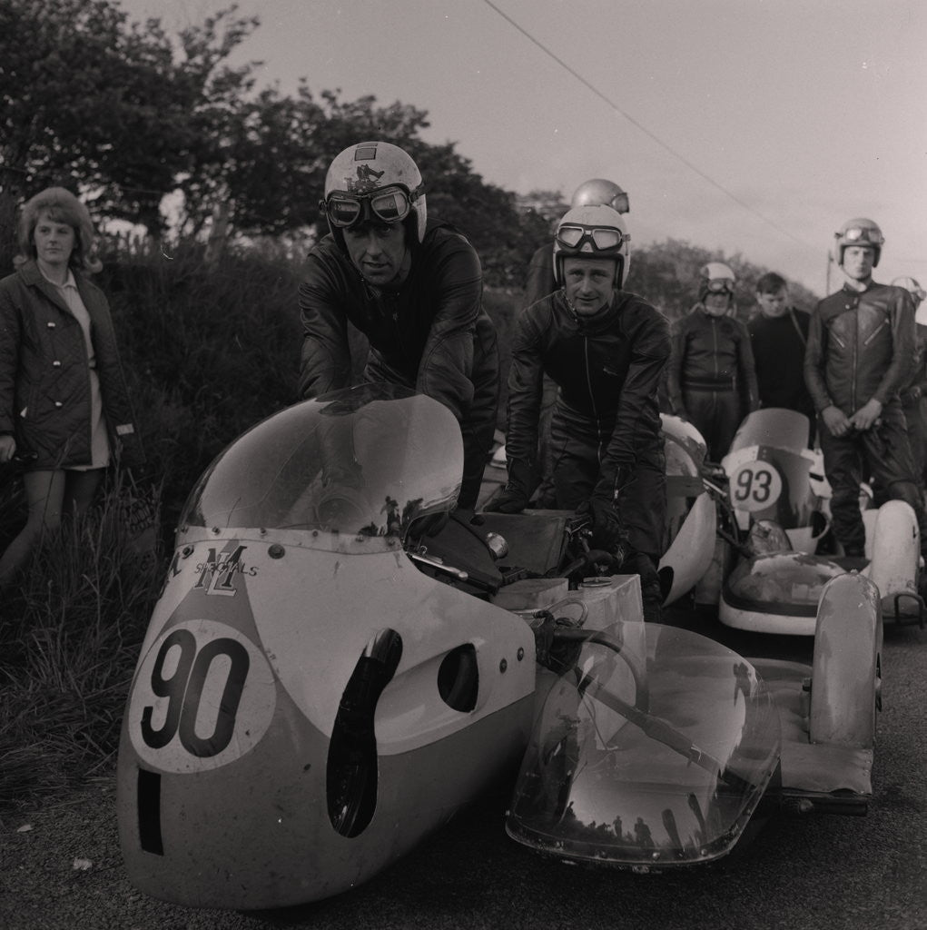 Detail of Ernie Leece, TT sidecar competitor by Manx Press Pictures