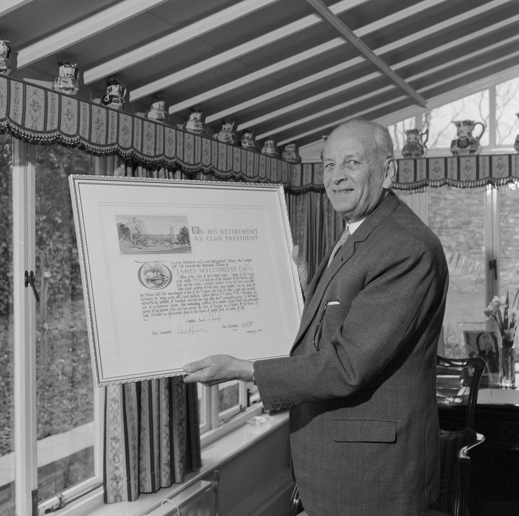 Detail of Presentation to James Mylchreest Cain on his retirement as Douglas Golf Club President by Manx Press Pictures