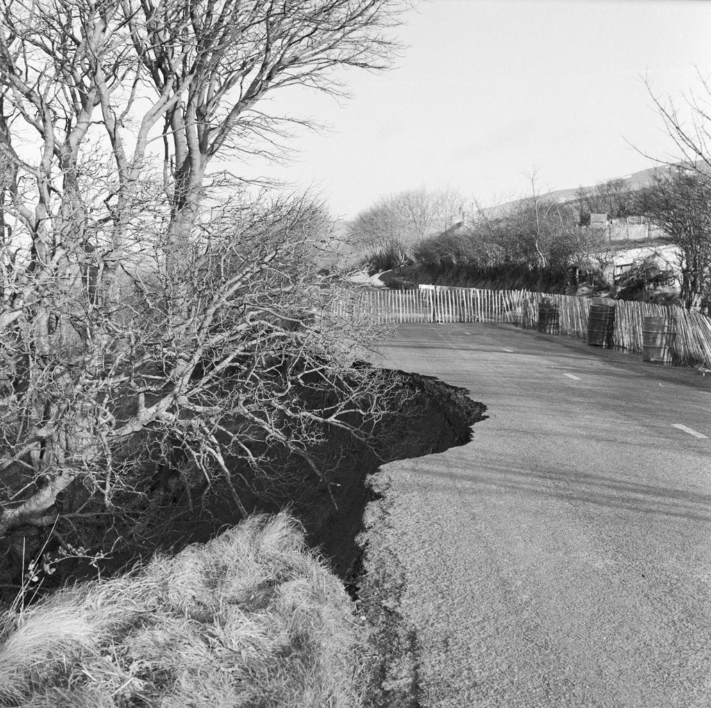 Detail of Road collapse on TT Course at Handley's by Manx Press Pictures