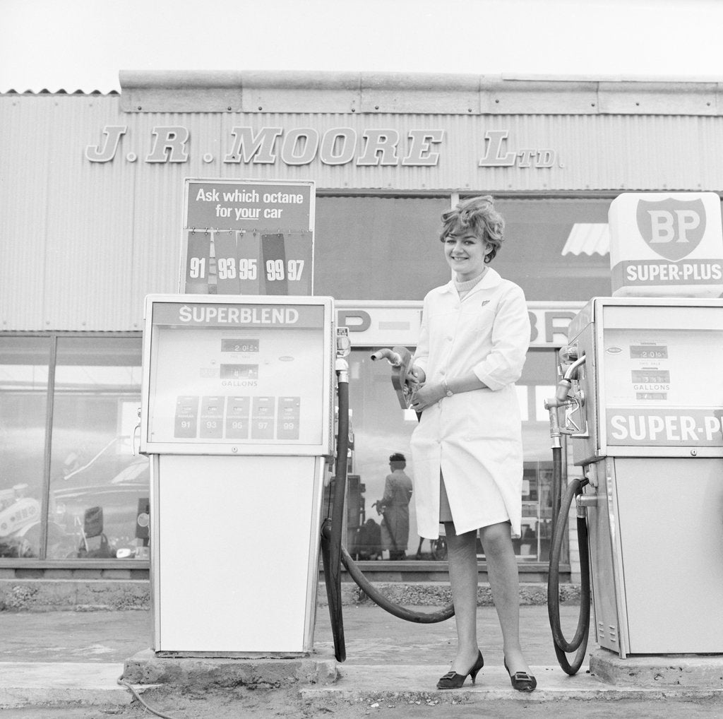 Detail of JR Moore new petrol pumps, Santon by Manx Press Pictures