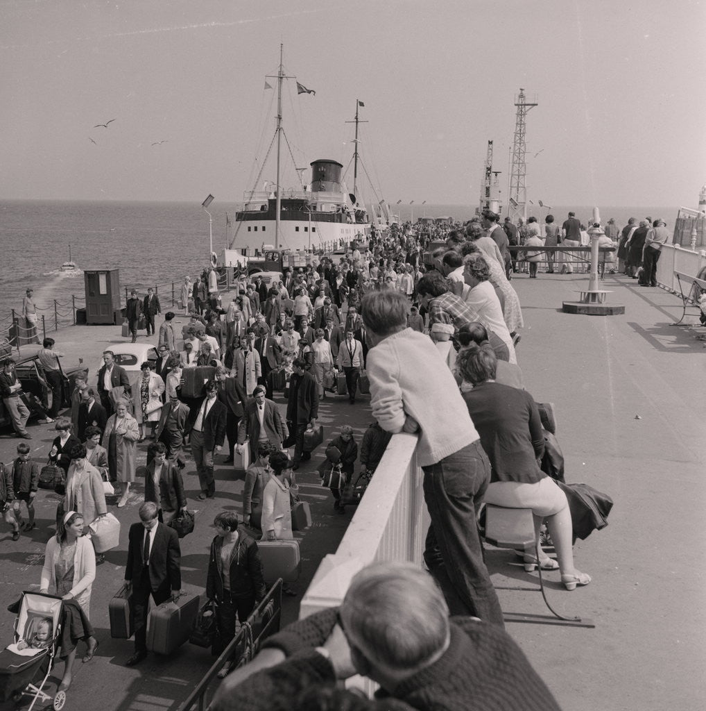 Detail of Crowds on Douglas Pier by Manx Press Pictures