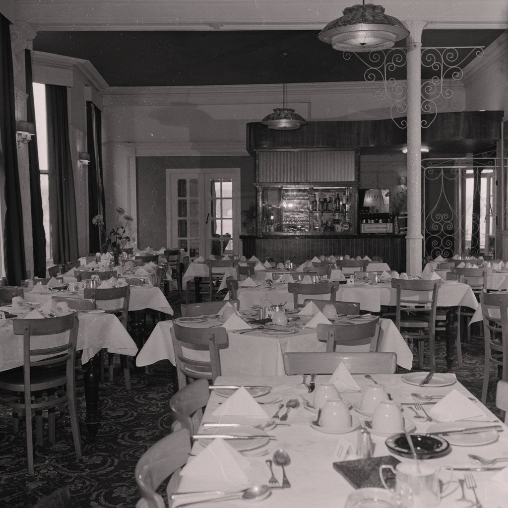 Detail of Grand View hotel dining room by Manx Press Pictures