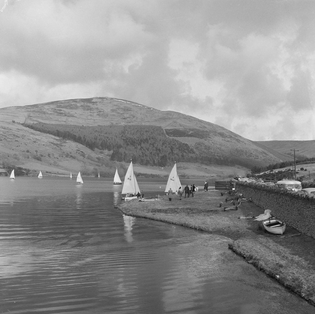 Detail of Yachts on Baldwin Reservoir by Manx Press Pictures