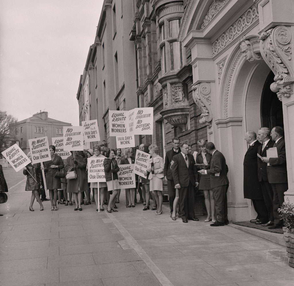 Detail of Women secretaries strike march by Manx Press Pictures