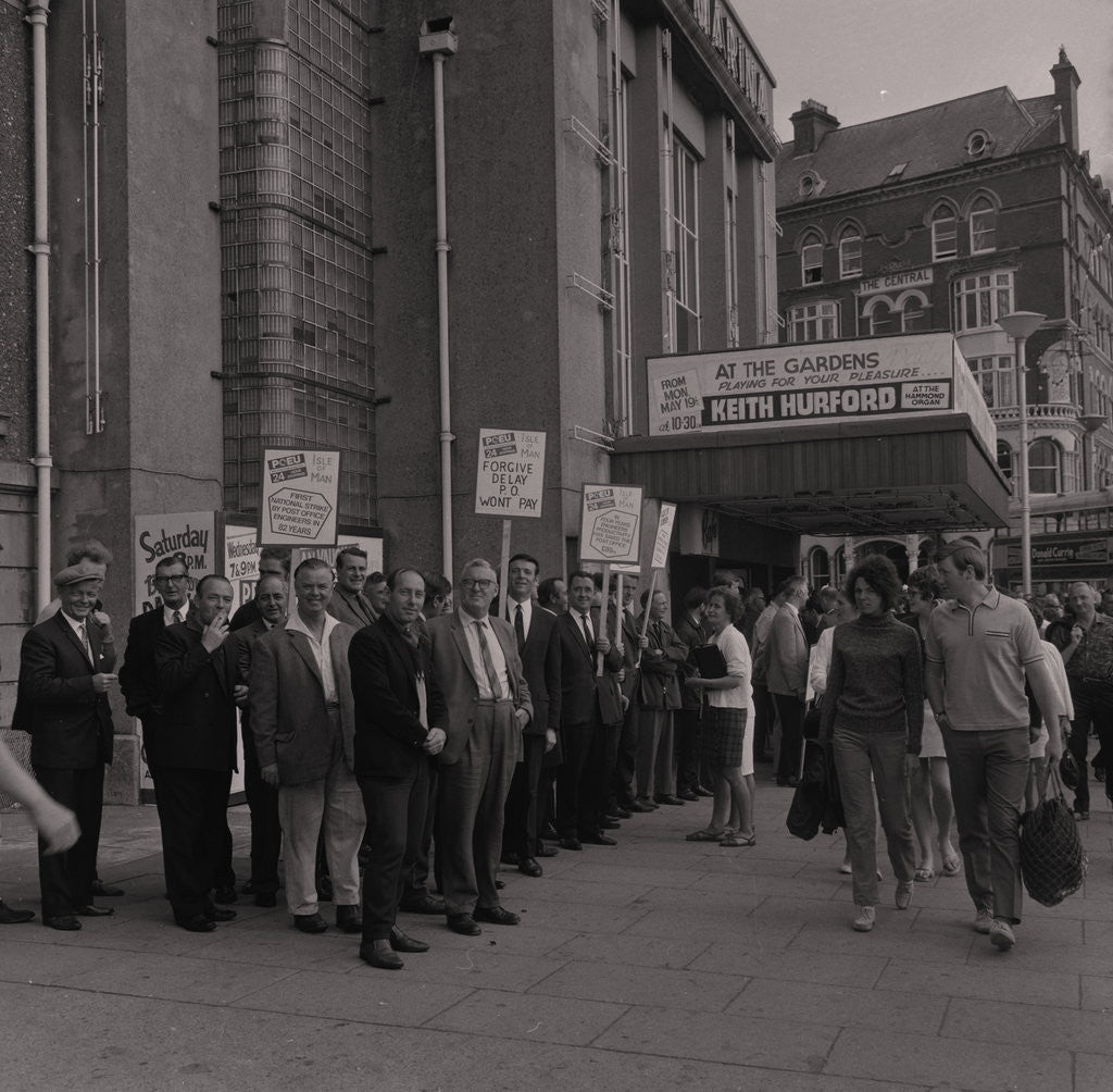 Detail of G.P.O. strike picket, Villa Marina by Manx Press Pictures