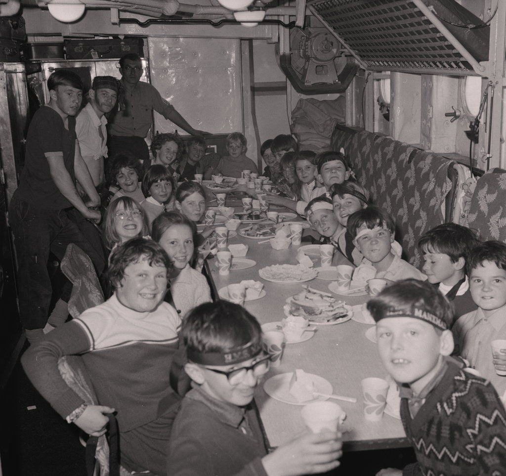 Detail of Children on H.M.S. Manxman by Manx Press Pictures