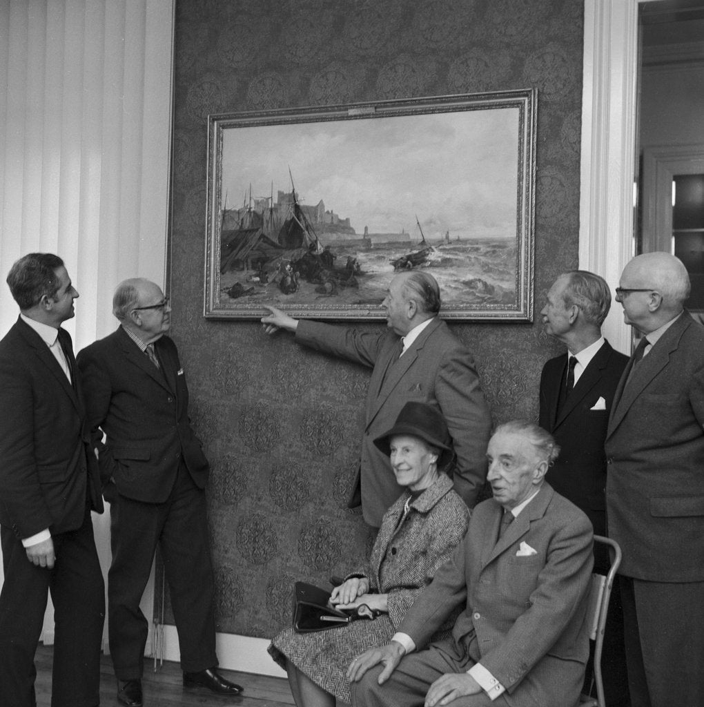 Detail of Unveiling of the painting 'Peel Castle and Shore' by Henry James Holding, Manx Museum, Douglas by Manx Press Pictures