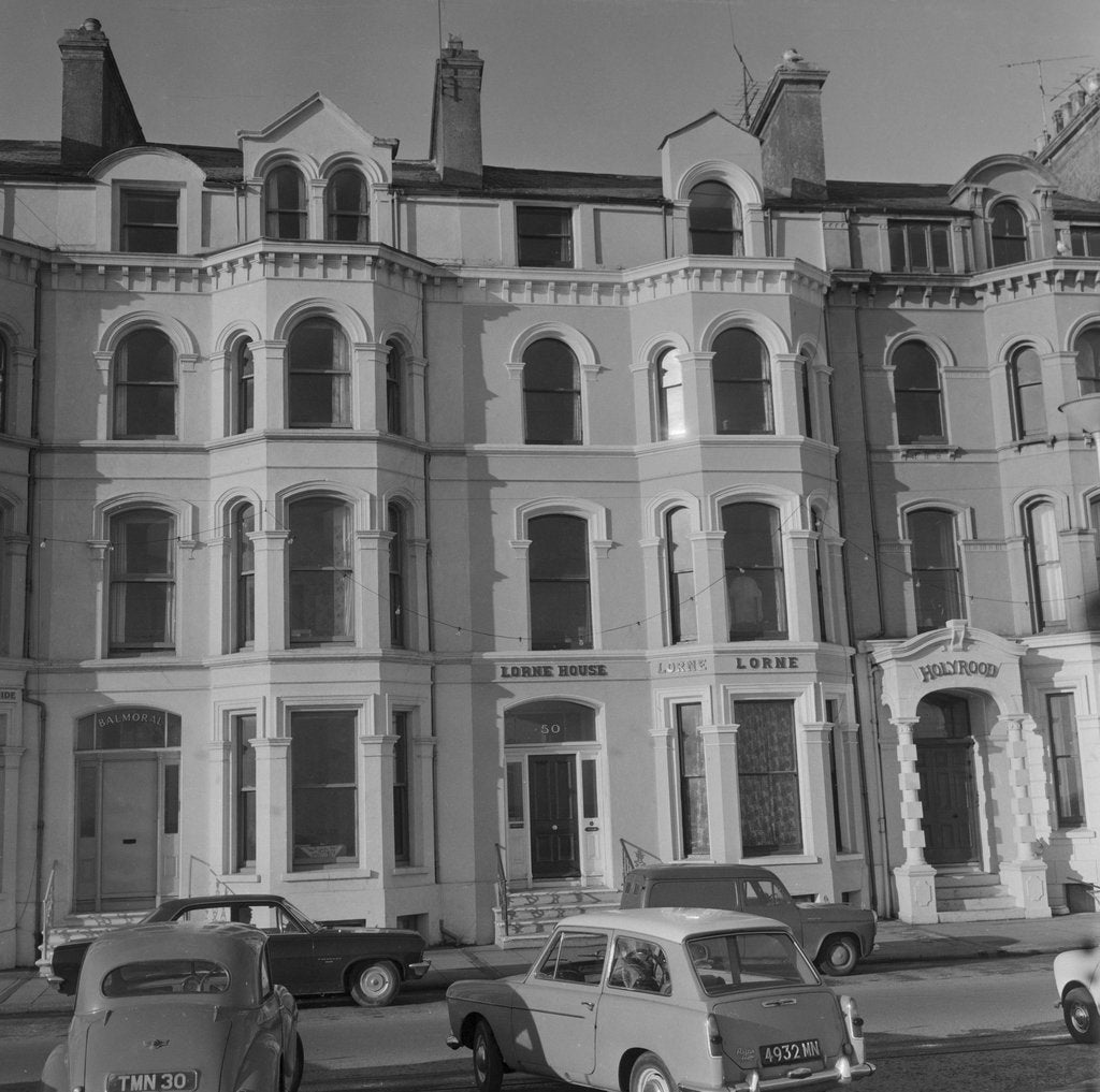 Detail of Boarding houses on Douglas Promenade by Manx Press Pictures