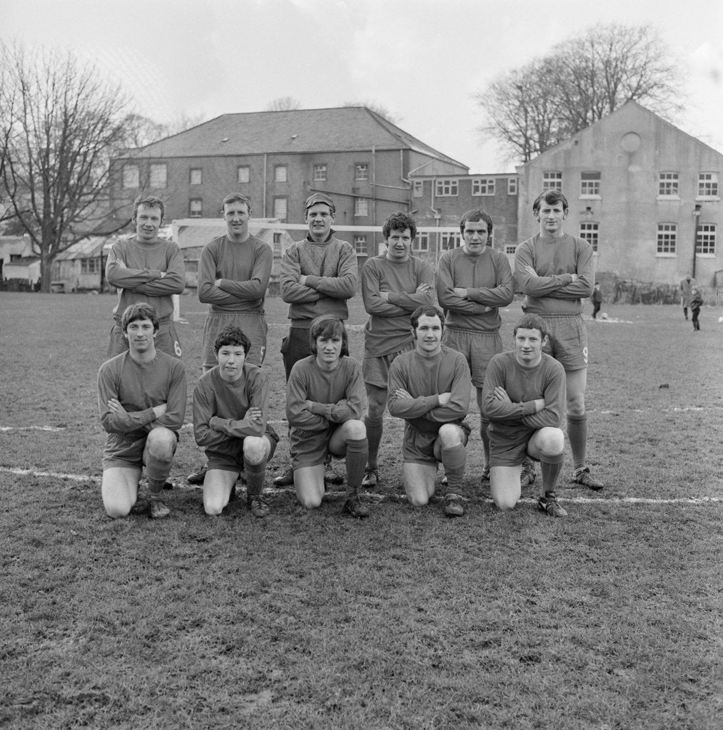 Detail of Men's Pulrose AFC football team by Manx Press Pictures