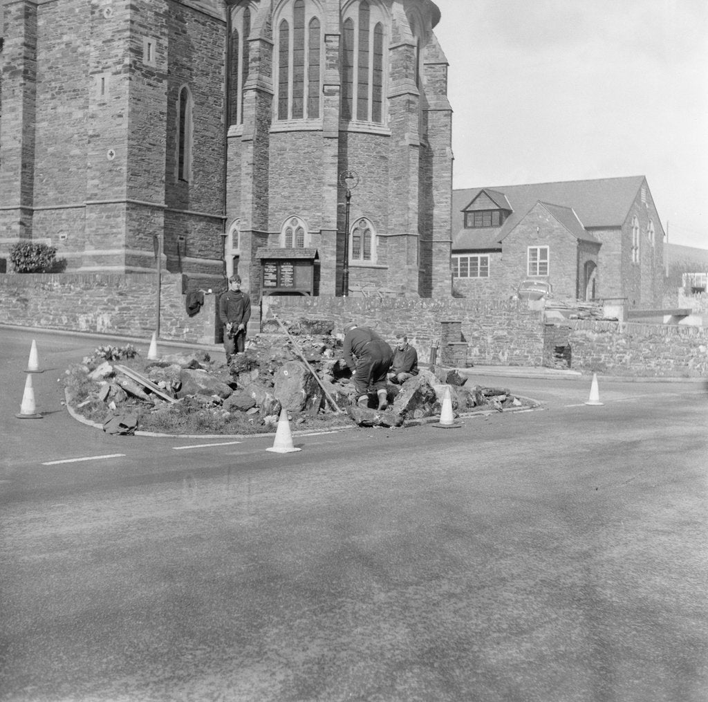 Detail of Demolition of War Memorial, Braddan by Manx Press Pictures