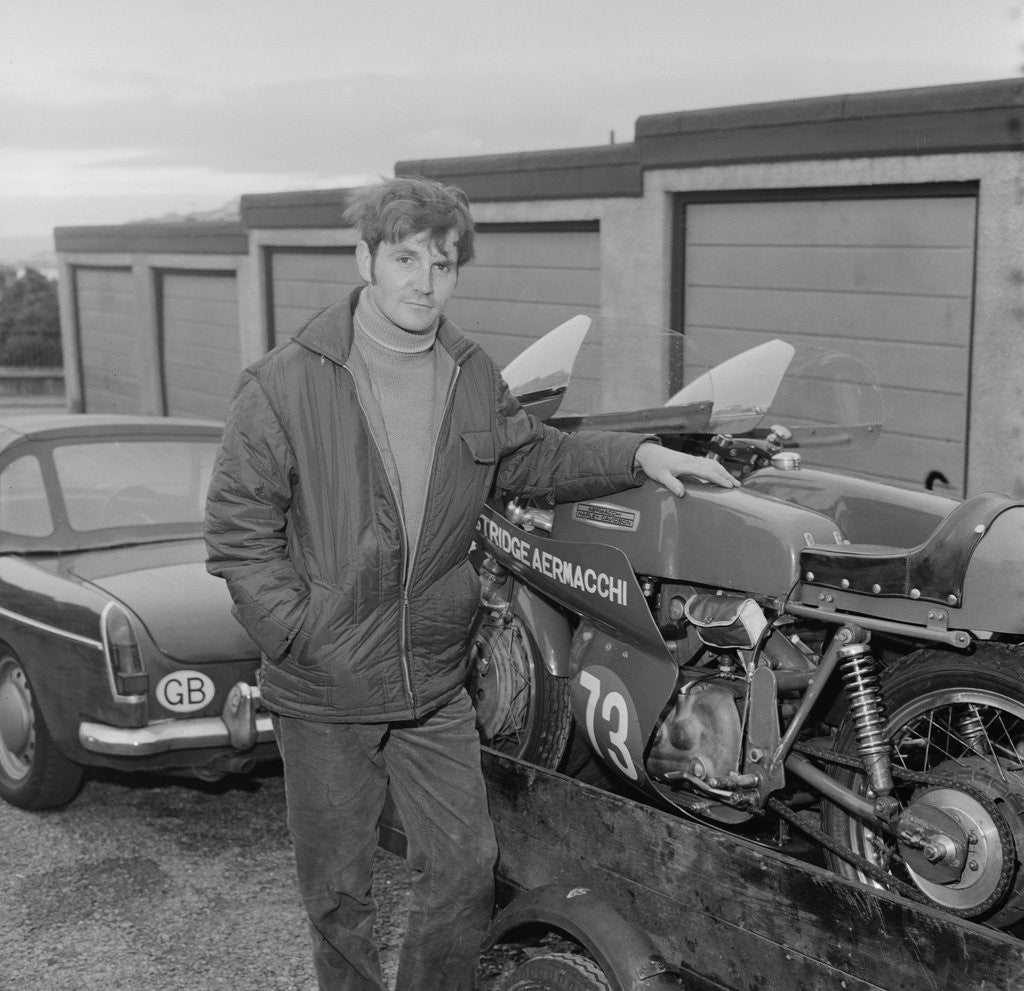 Detail of Manx Grand Prix rider for Golden Wonder by Manx Press Pictures