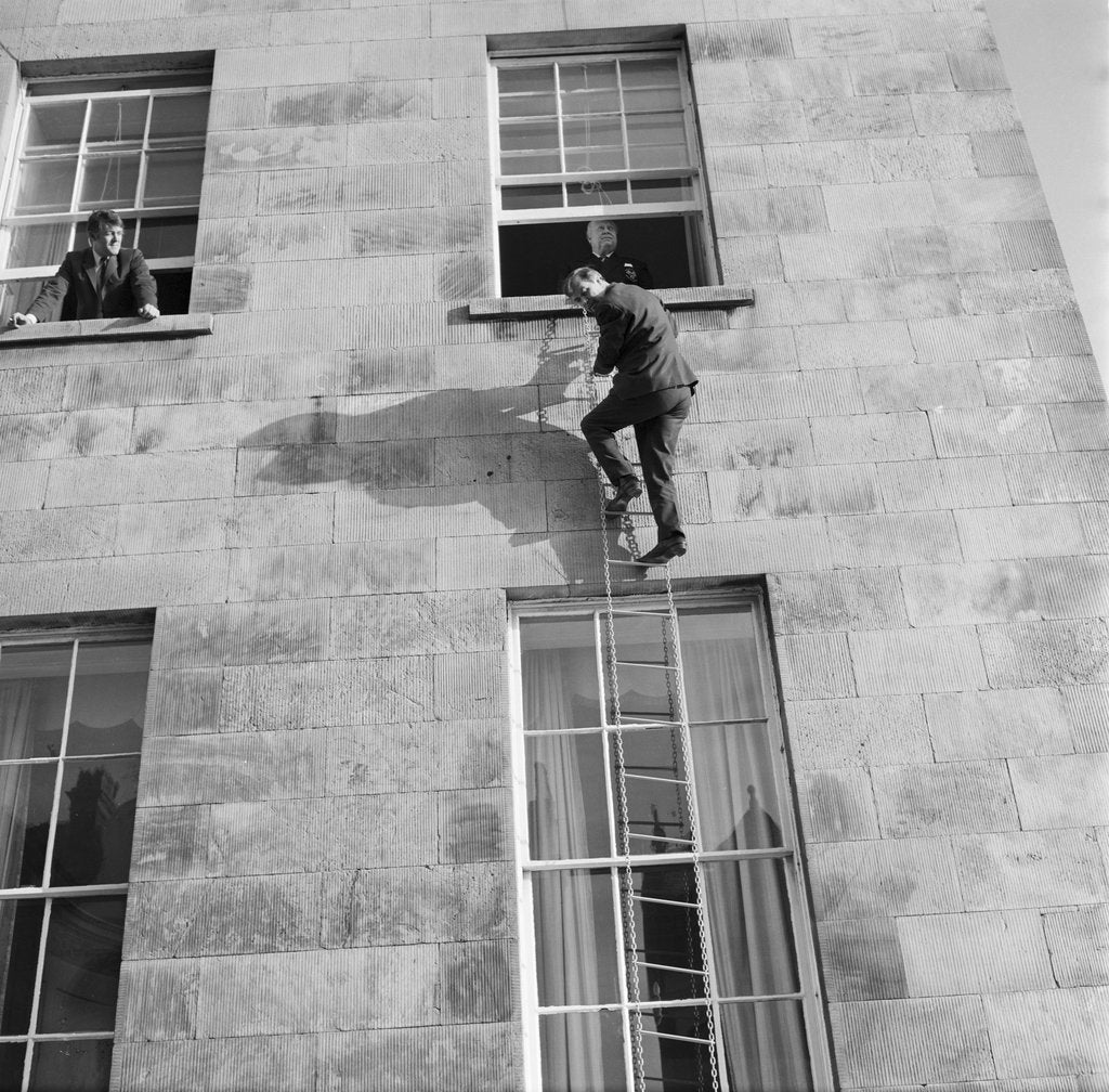Detail of Fire escape demonstration, Castle Mona, Douglas by Manx Press Pictures
