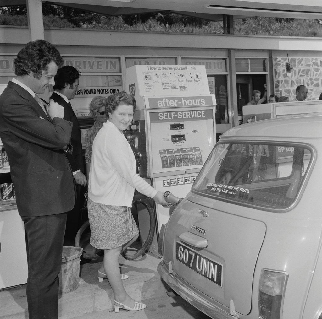 Detail of Petrol station auto pay kiosk, Geoff Duke's Garage on Peel Road by Manx Press Pictures
