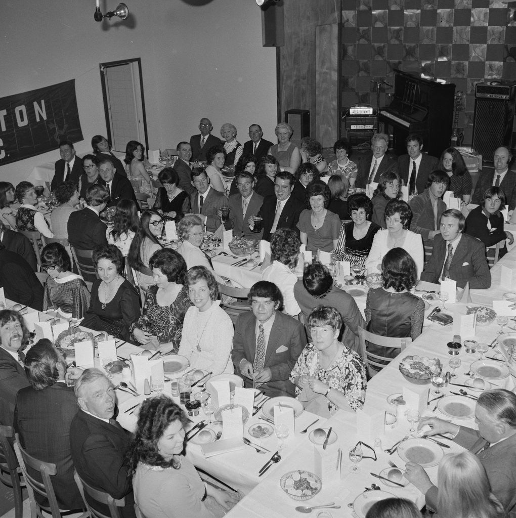 Detail of Everton football club dinner by Manx Press Pictures