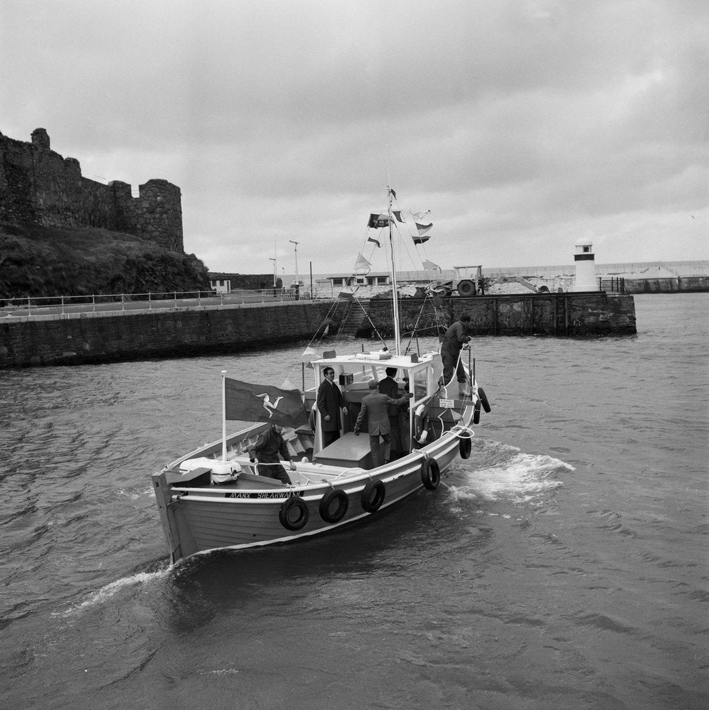 Detail of Launch of new fishing boat 'Manx Shearwater', Peel Harbour by Manx Press Pictures