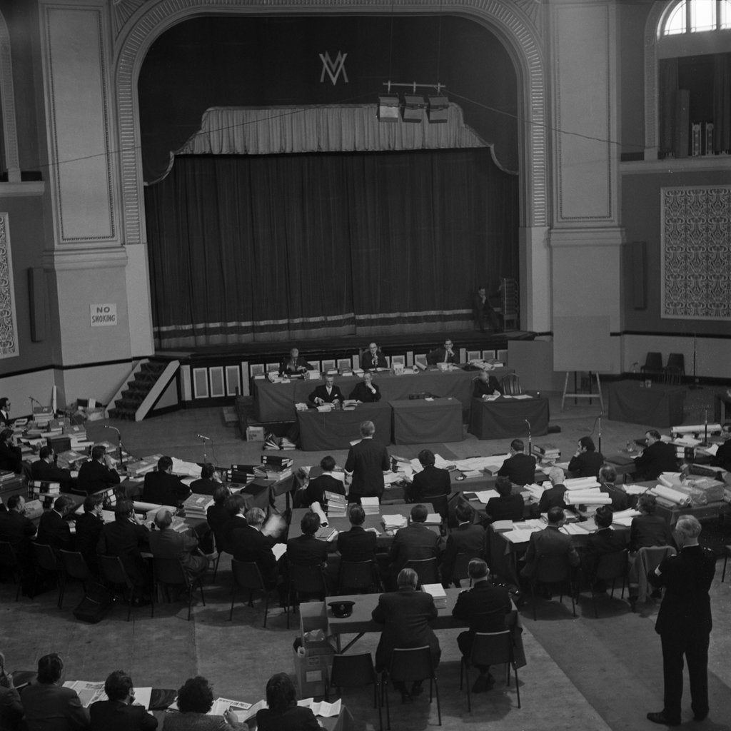 Detail of Summerland Fire Commission of Inquiry in session, Villa Marina, Douglas by Manx Press Pictures